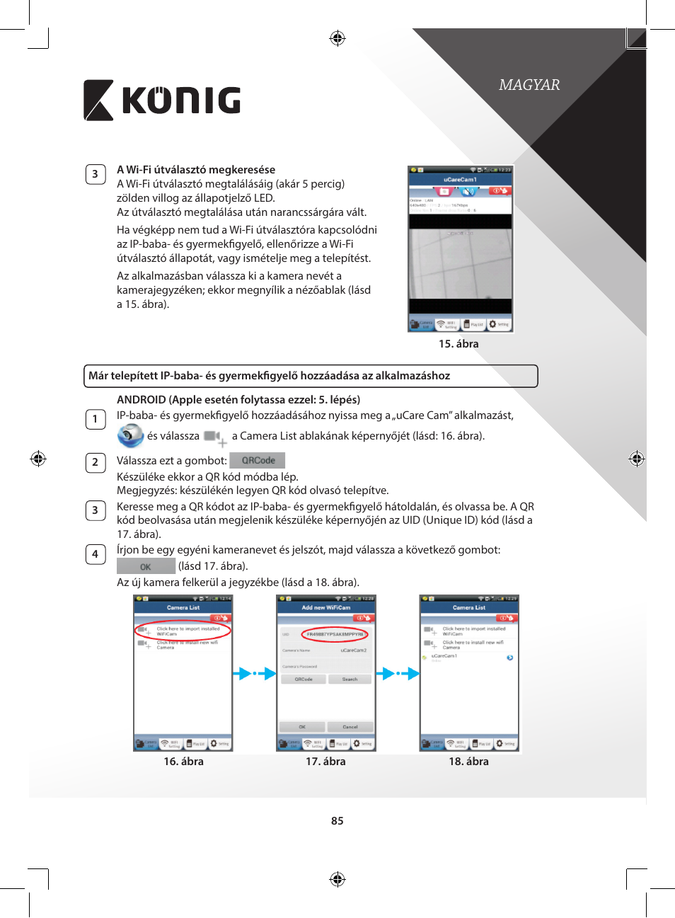 Magyar | Konig Electronic IP baby and child monitor User Manual | Page 85 / 200