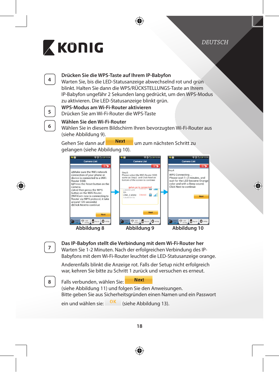 Konig Electronic IP baby monitor User Manual | Page 18 / 199