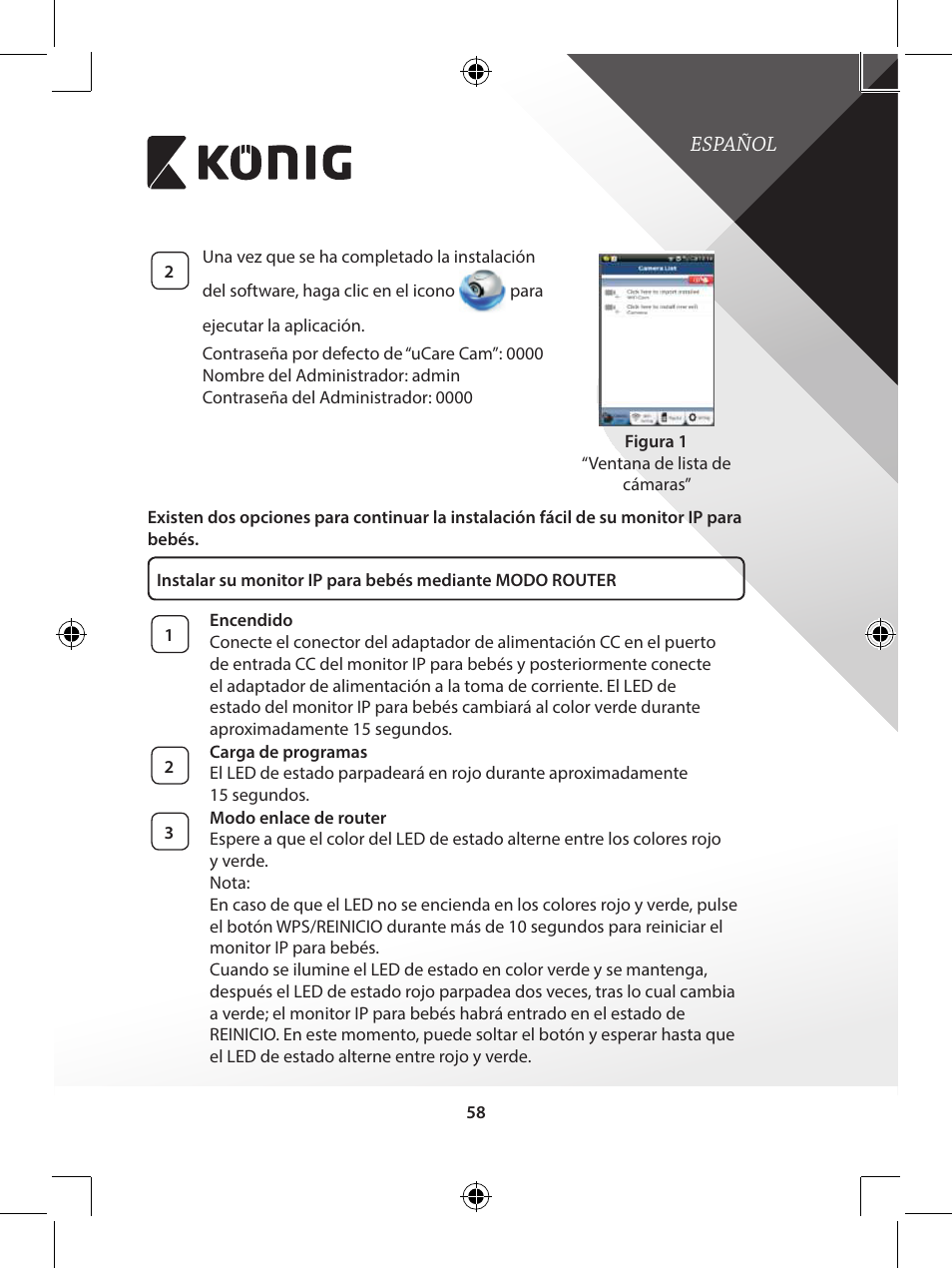 Konig Electronic IP baby monitor User Manual | Page 58 / 199