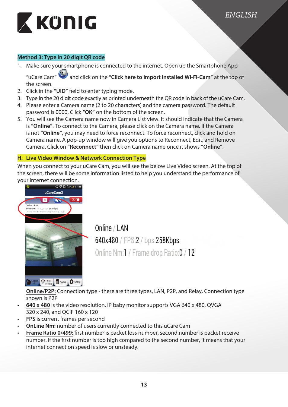 English | Konig Electronic IP baby monitor User Manual | Page 13 / 25