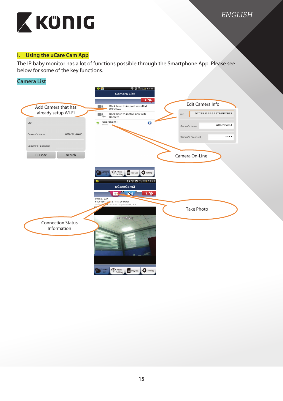 English | Konig Electronic IP baby monitor User Manual | Page 15 / 25