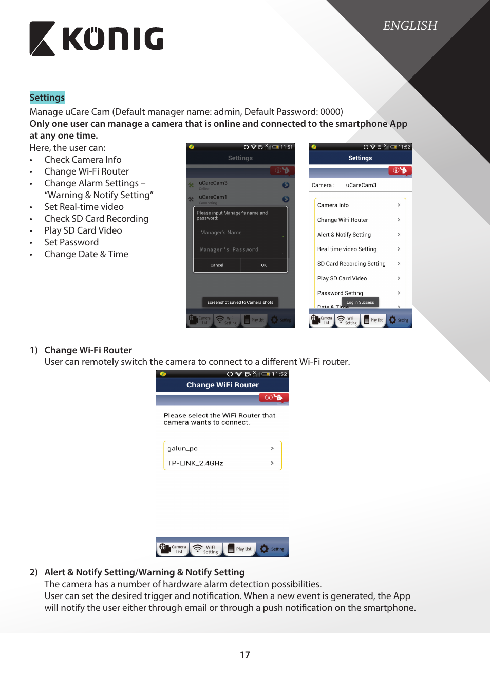 English | Konig Electronic IP baby monitor User Manual | Page 17 / 25