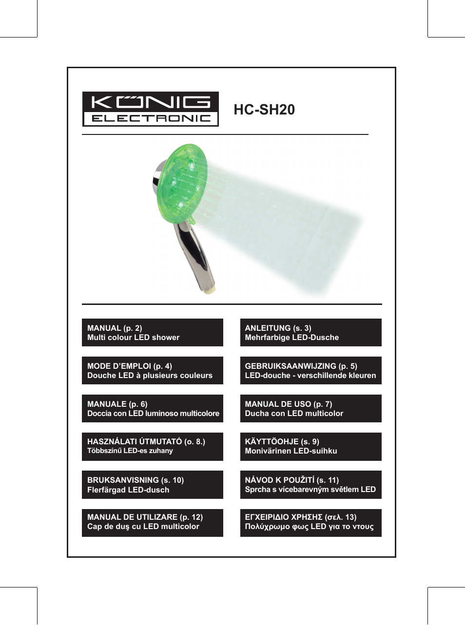 Konig Electronic LED shower head User Manual | 14 pages