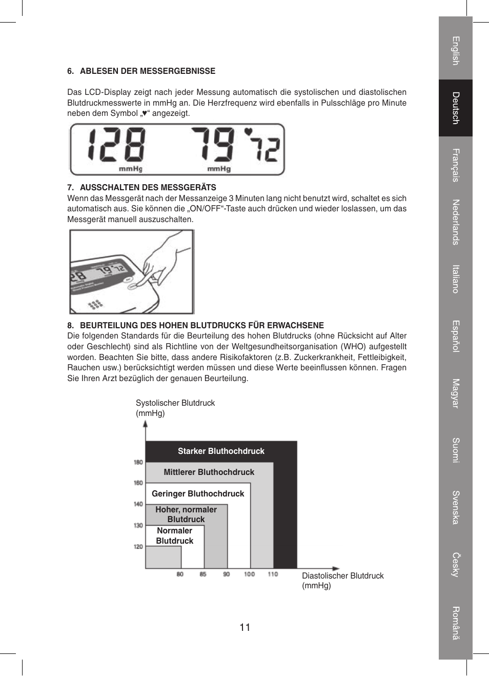 Konig Electronic Automatic blood pressure monitor User Manual | Page 11 / 68