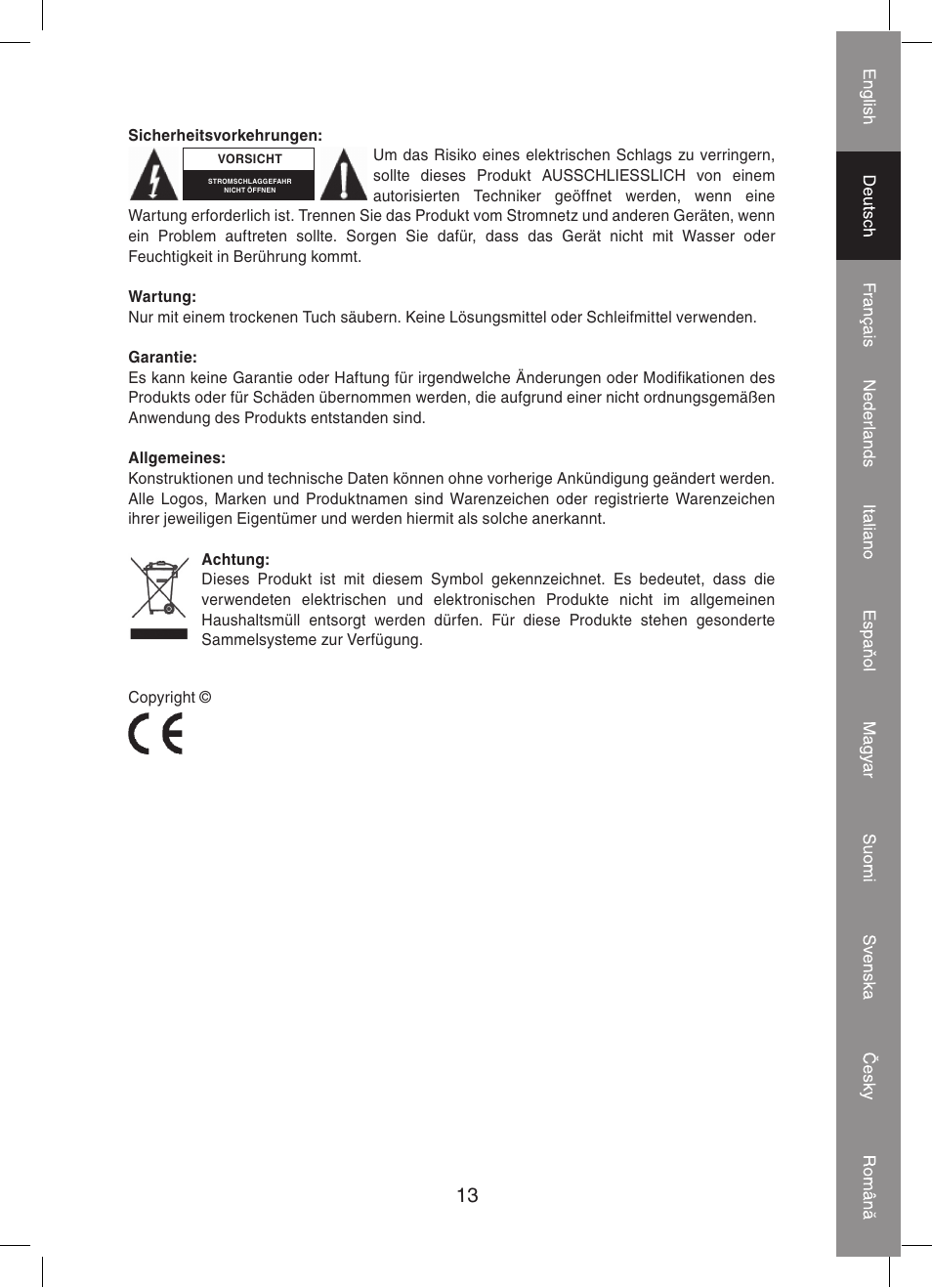 Konig Electronic Automatic blood pressure monitor User Manual | Page 13 / 68
