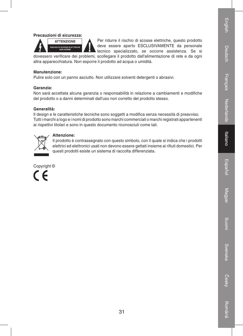 Konig Electronic Automatic blood pressure monitor User Manual | Page 31 / 68