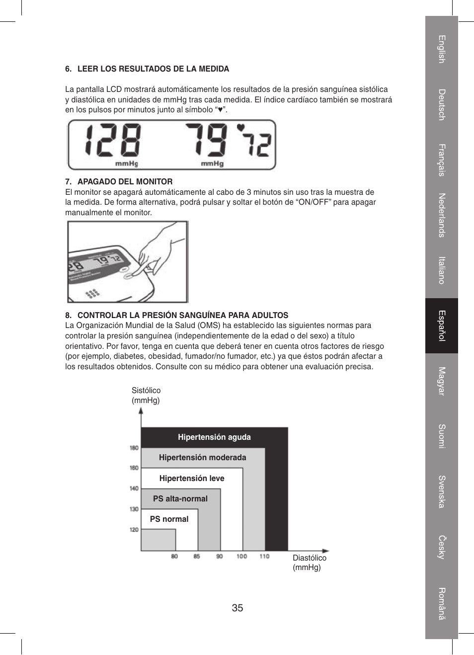 Konig Electronic Automatic blood pressure monitor User Manual | Page 35 / 68