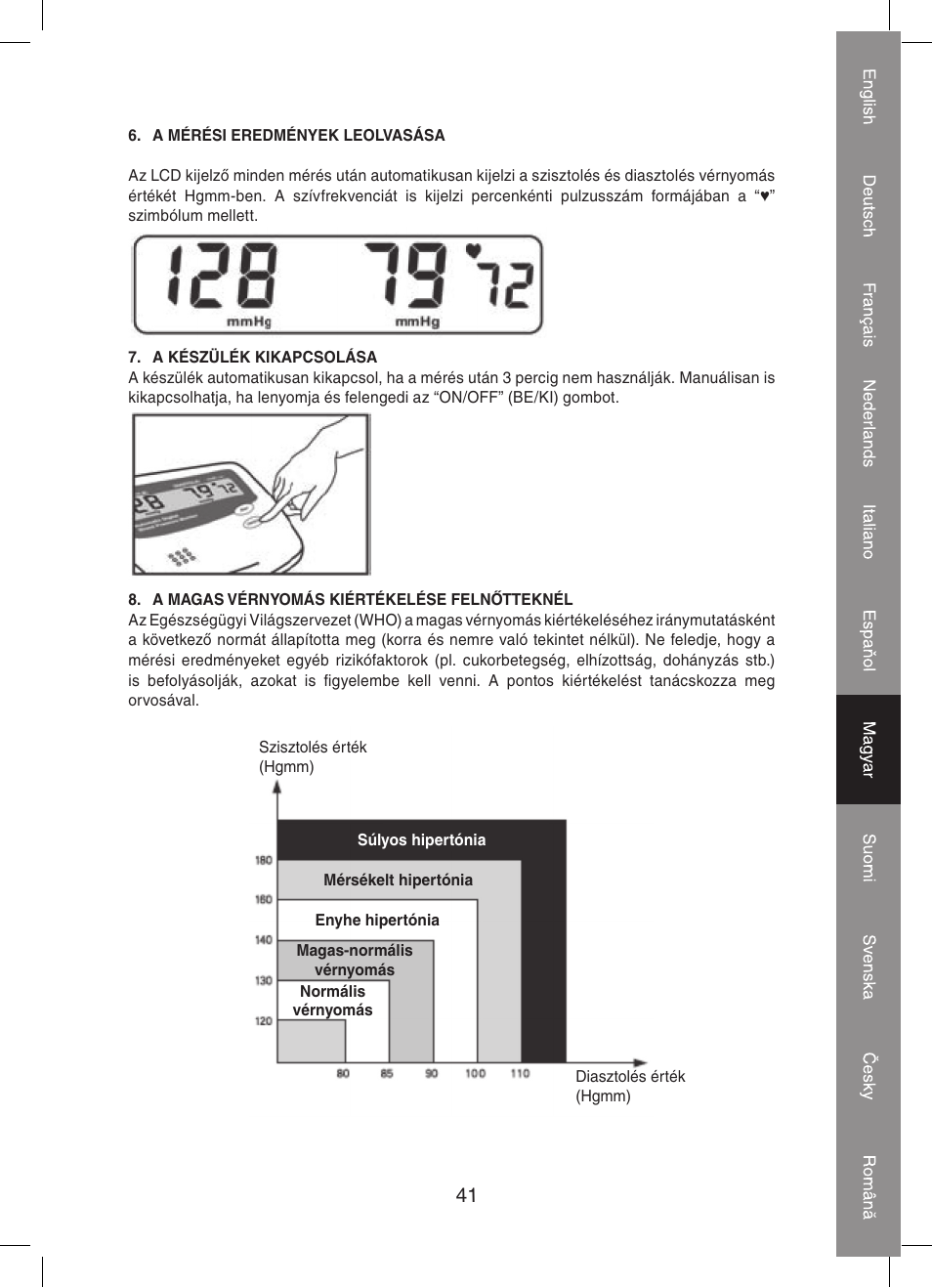 Konig Electronic Automatic blood pressure monitor User Manual | Page 41 / 68