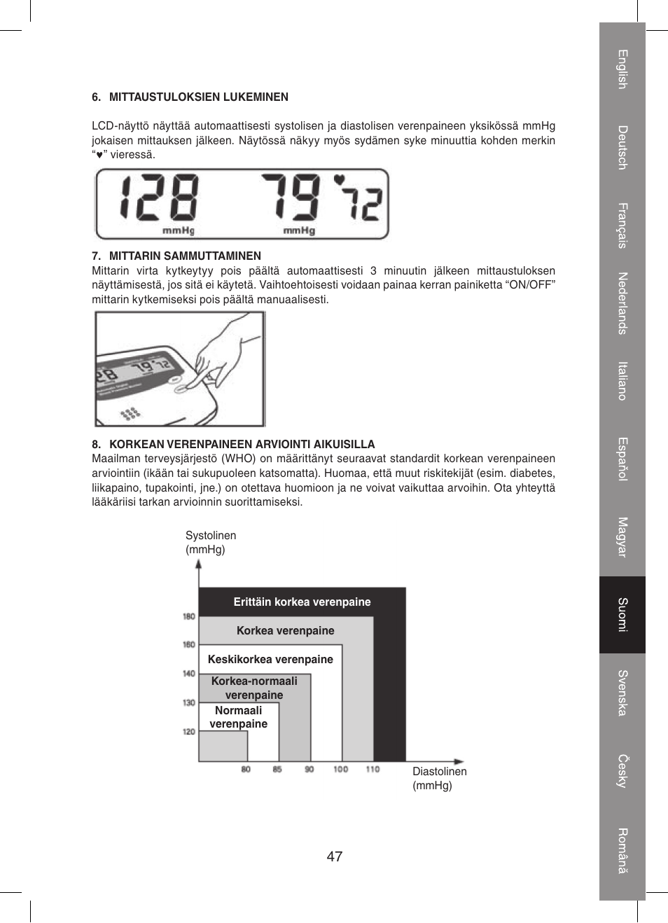 Konig Electronic Automatic blood pressure monitor User Manual | Page 47 / 68