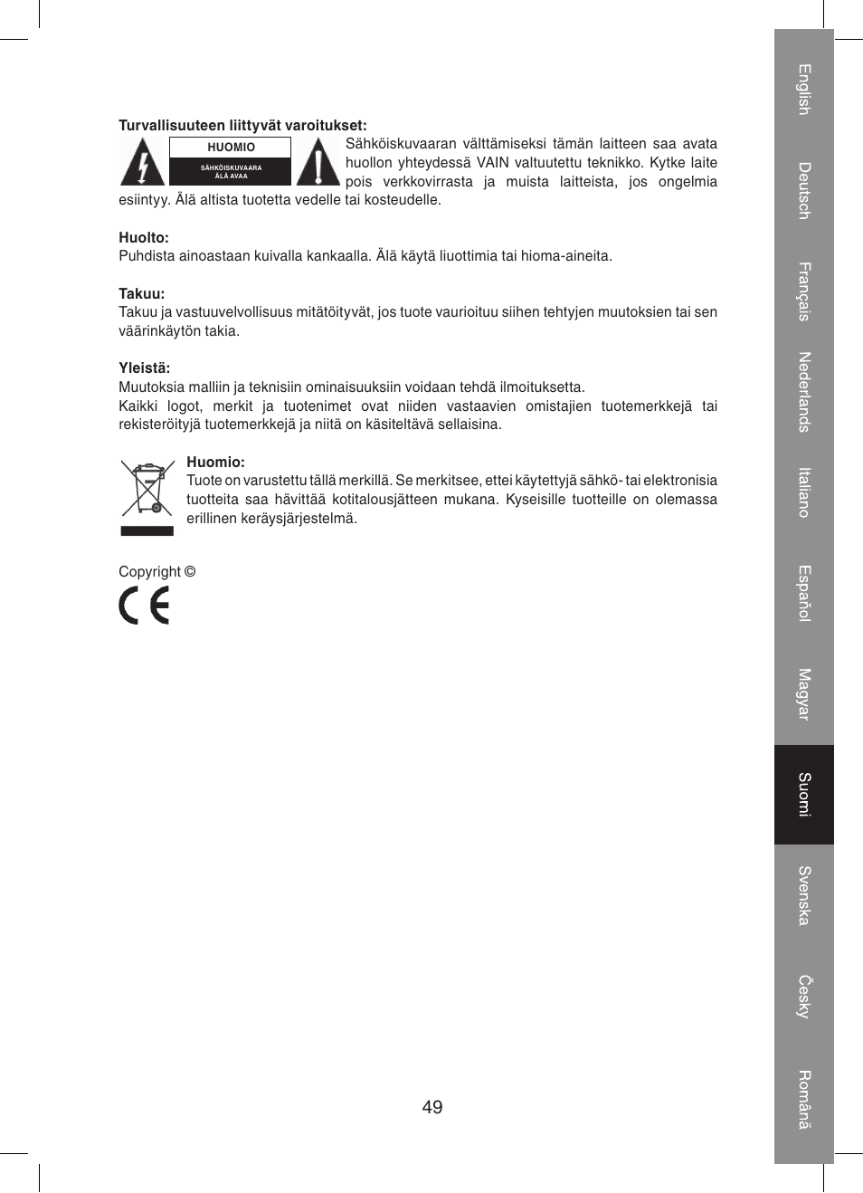 Konig Electronic Automatic blood pressure monitor User Manual | Page 49 / 68
