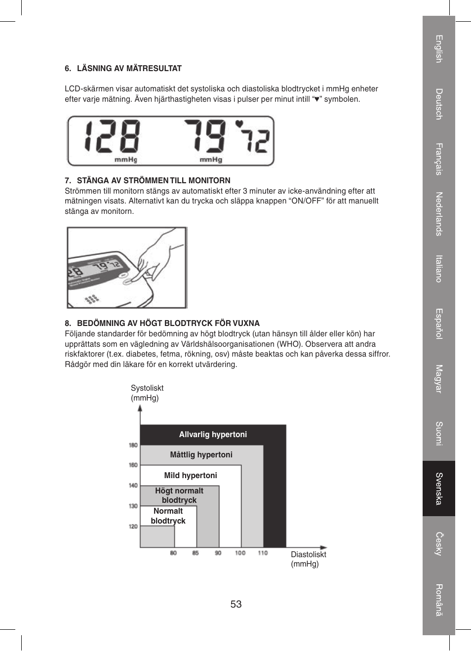 Konig Electronic Automatic blood pressure monitor User Manual | Page 53 / 68