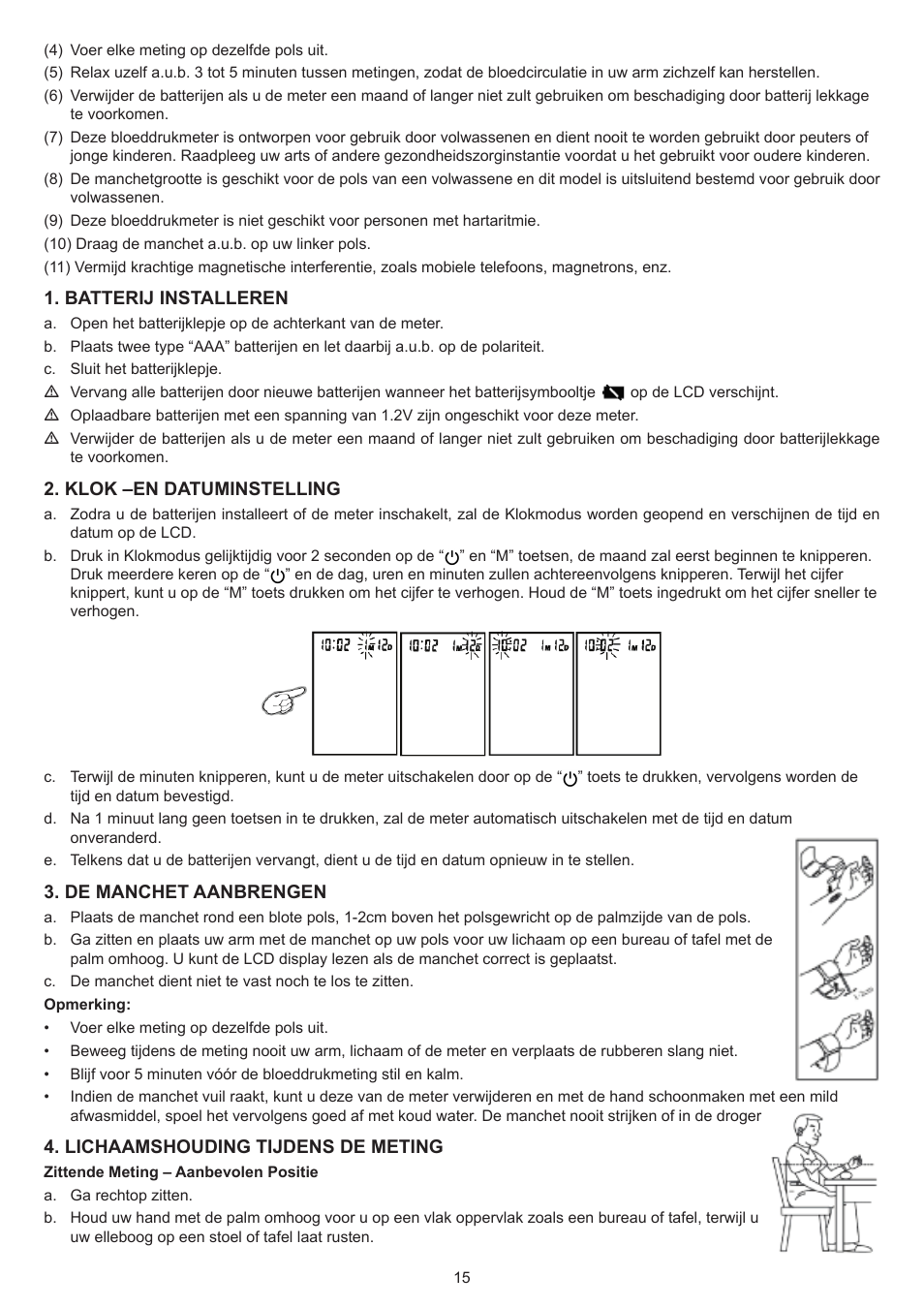 Konig Electronic Blood pressure monitor wrist User Manual | Page 15 / 51