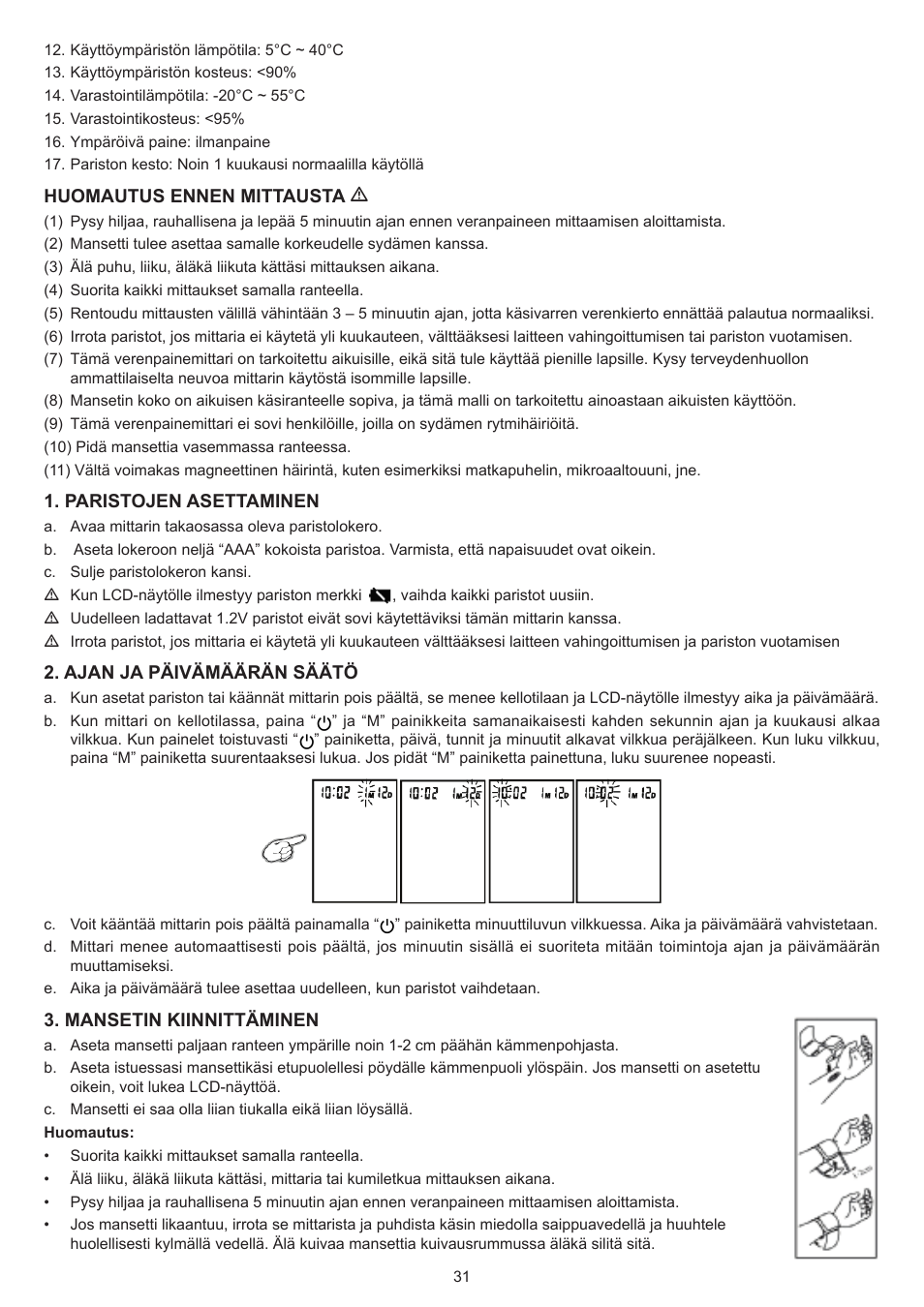 Konig Electronic Blood pressure monitor wrist User Manual | Page 31 / 51