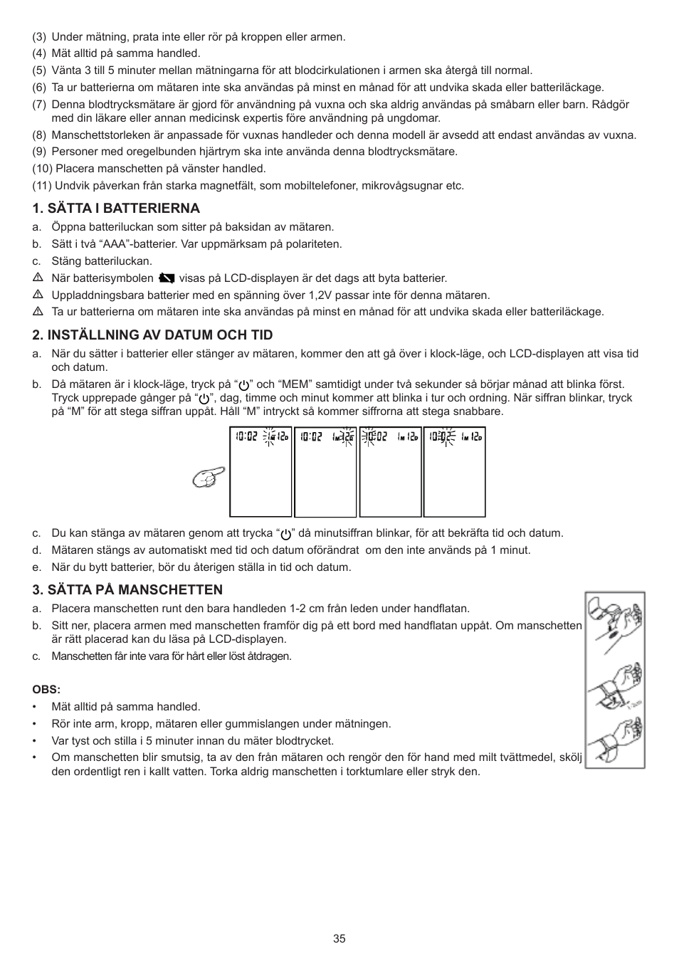 Konig Electronic Blood pressure monitor wrist User Manual | Page 35 / 51