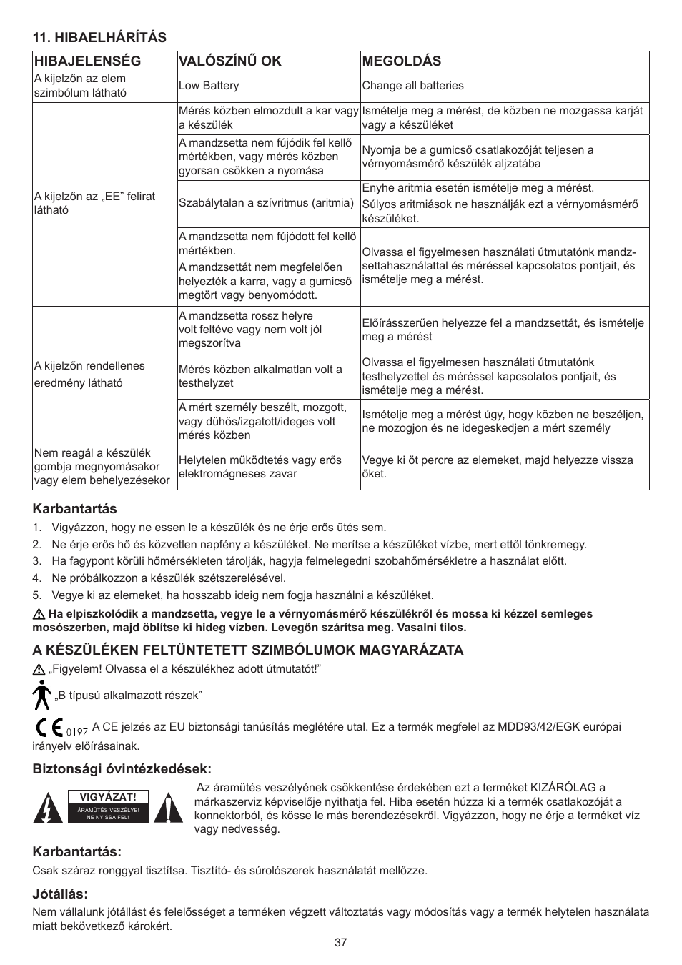 Konig Electronic Blood pressure monitor upperarm User Manual | Page 37 / 64