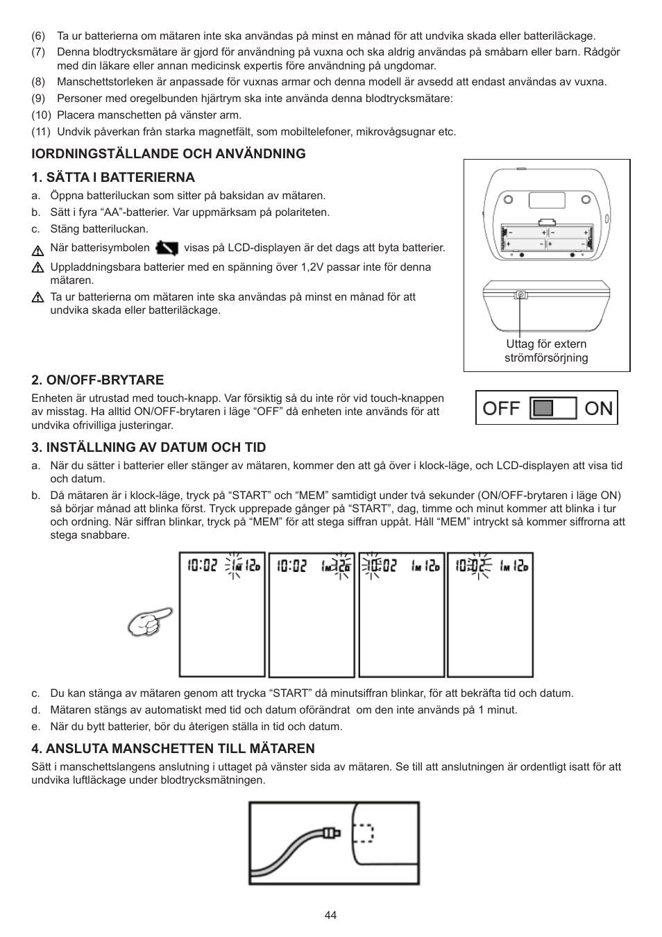Konig Electronic Blood pressure monitor upperarm User Manual | Page 44 / 64