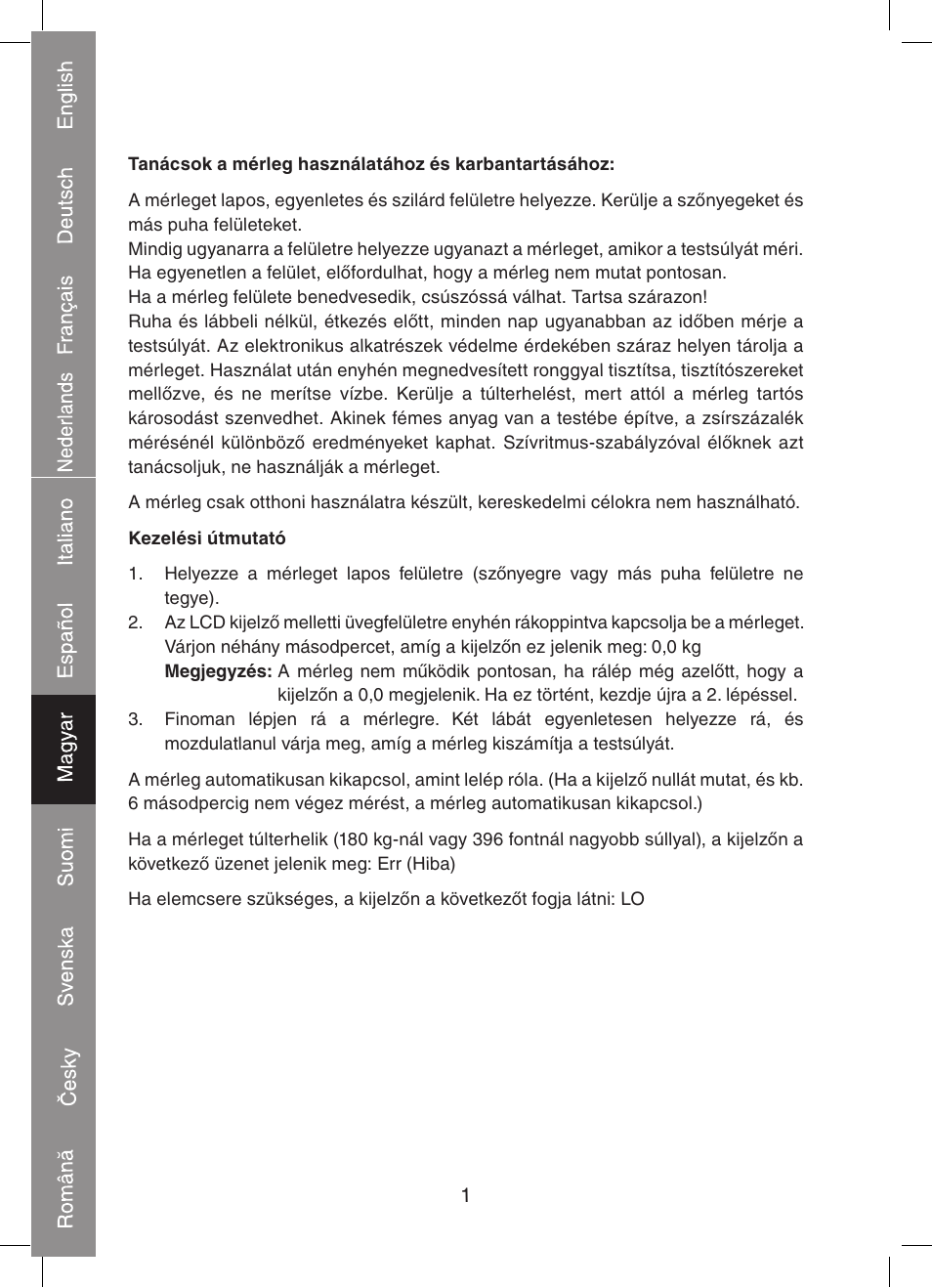 Konig Electronic Digital personal scale User Manual | Page 26 / 44