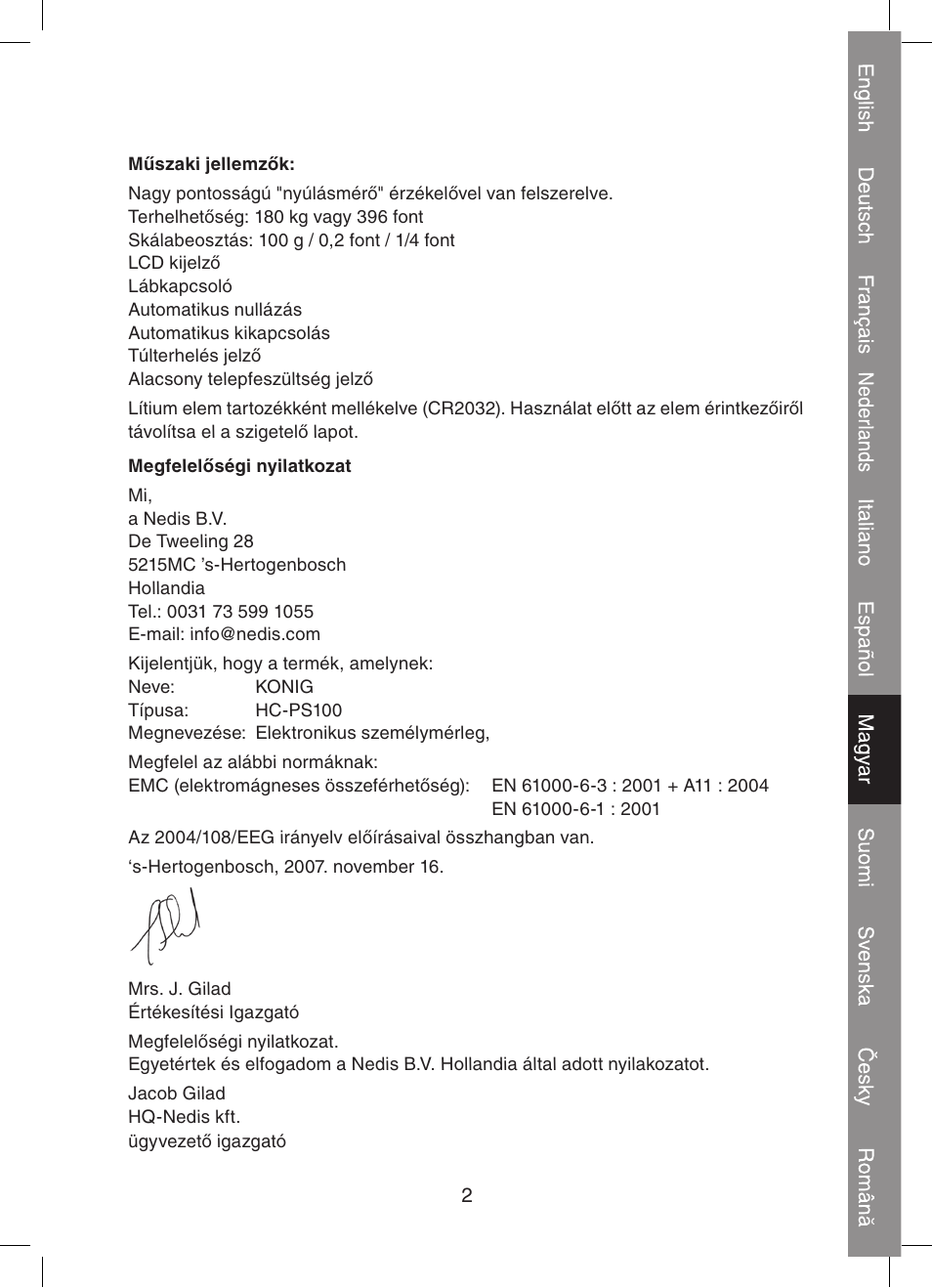 Konig Electronic Digital personal scale User Manual | Page 27 / 44