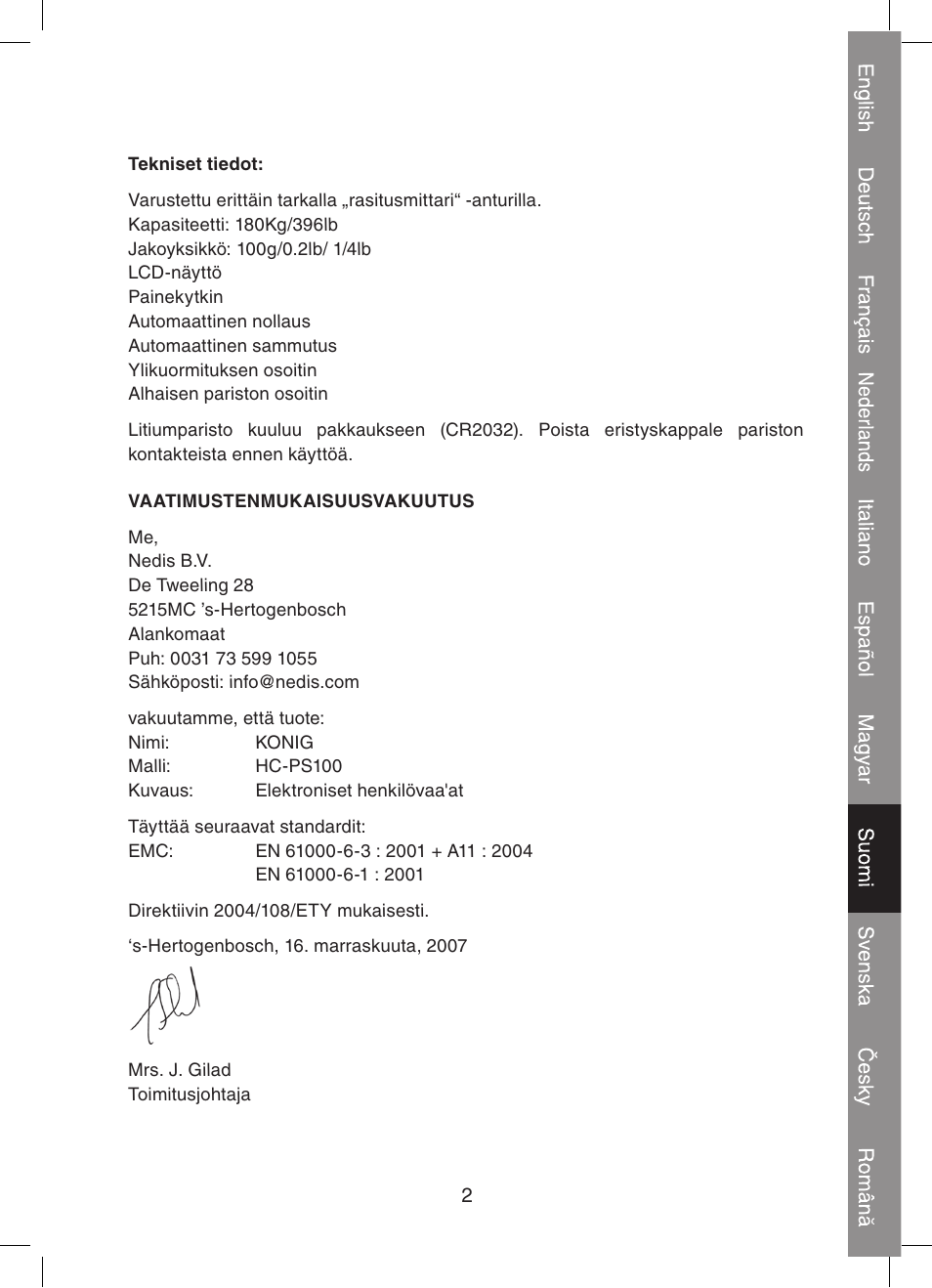Konig Electronic Digital personal scale User Manual | Page 31 / 44