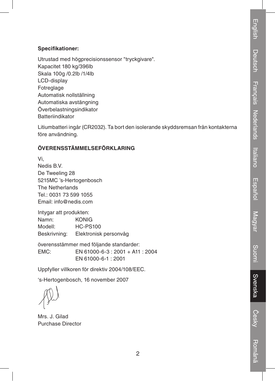 Konig Electronic Digital personal scale User Manual | Page 35 / 44