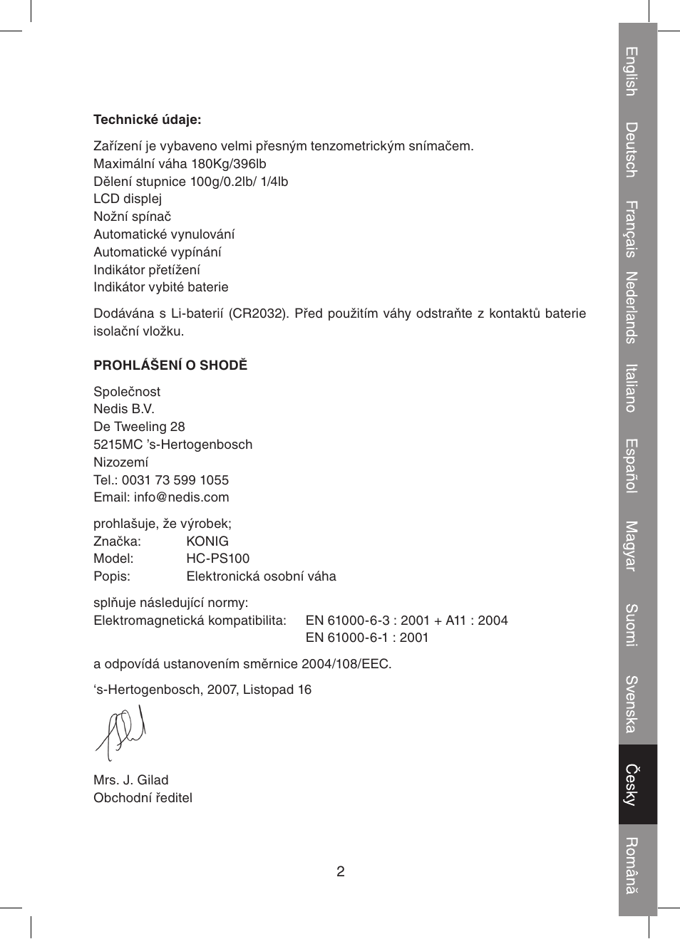 Konig Electronic Digital personal scale User Manual | Page 39 / 44