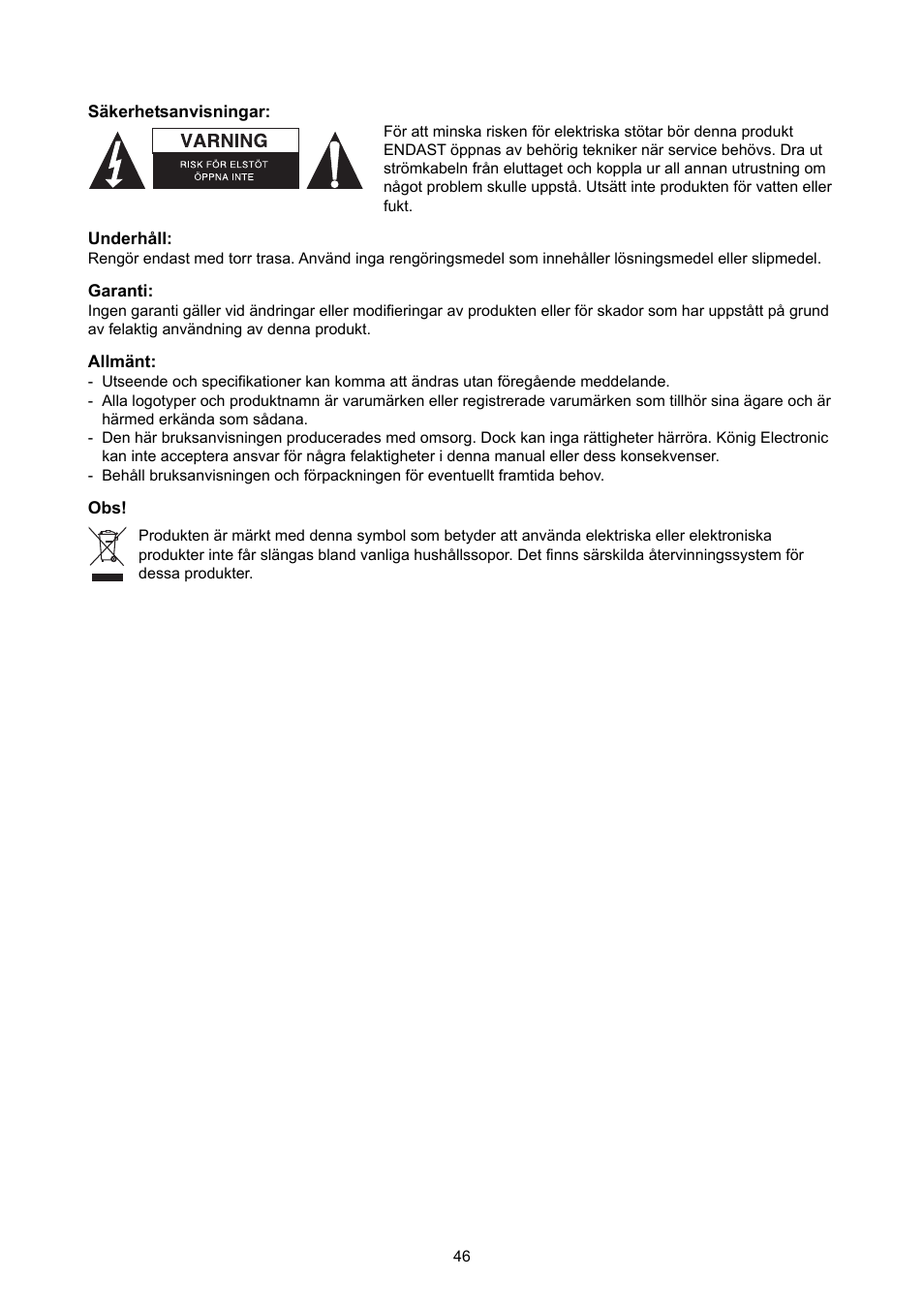 Konig Electronic Wrist blood pressure monitor User Manual | Page 46 / 73