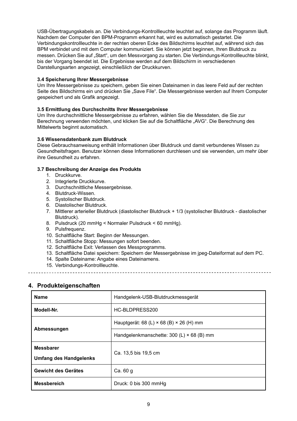 Konig Electronic Wrist blood pressure monitor User Manual | Page 9 / 73