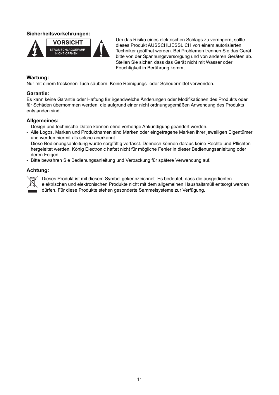 Konig Electronic Upper arm blood pressure monitor User Manual | Page 11 / 72