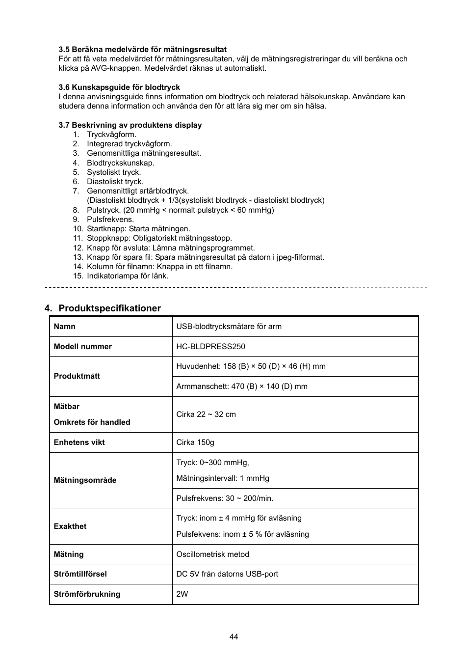 Konig Electronic Upper arm blood pressure monitor User Manual | Page 44 / 72