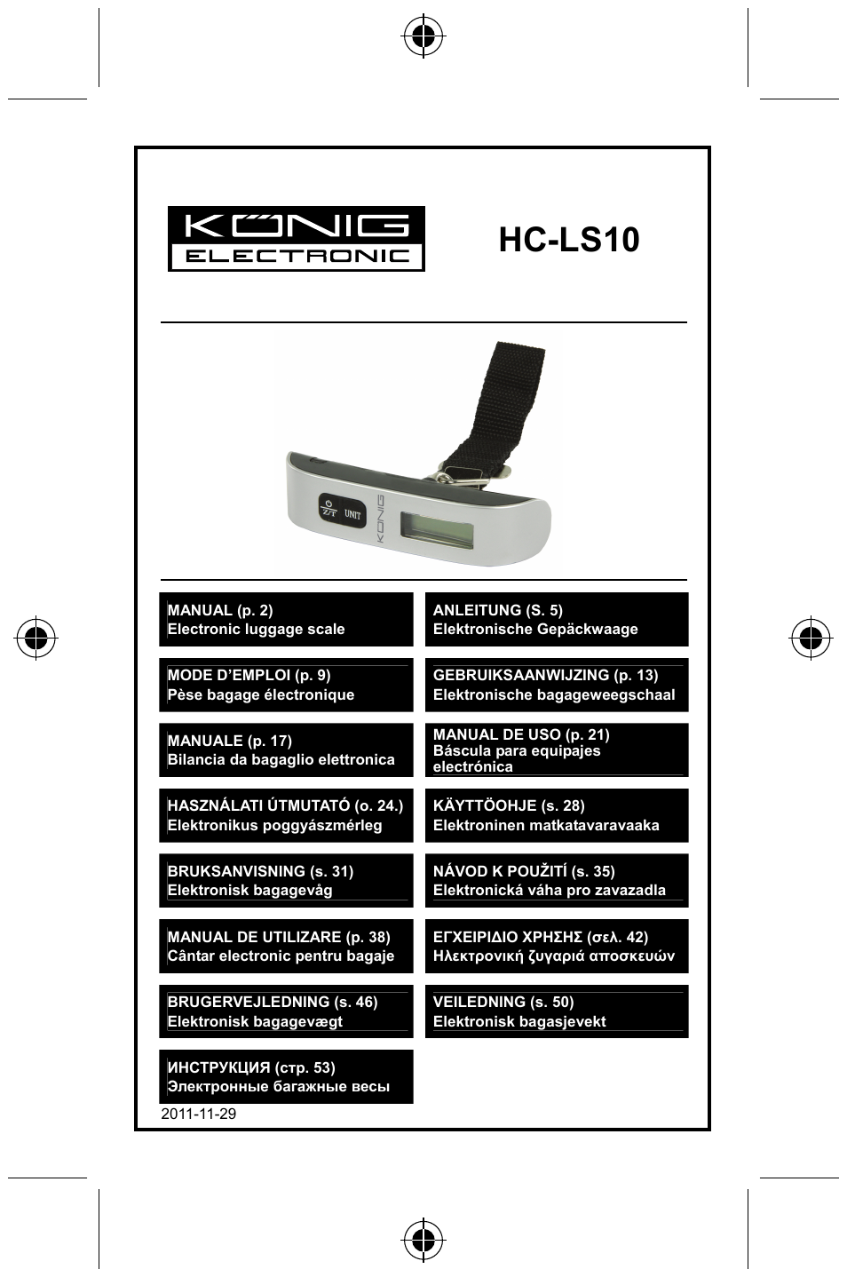 Konig Electronic Digital luggage scale User Manual | 60 pages