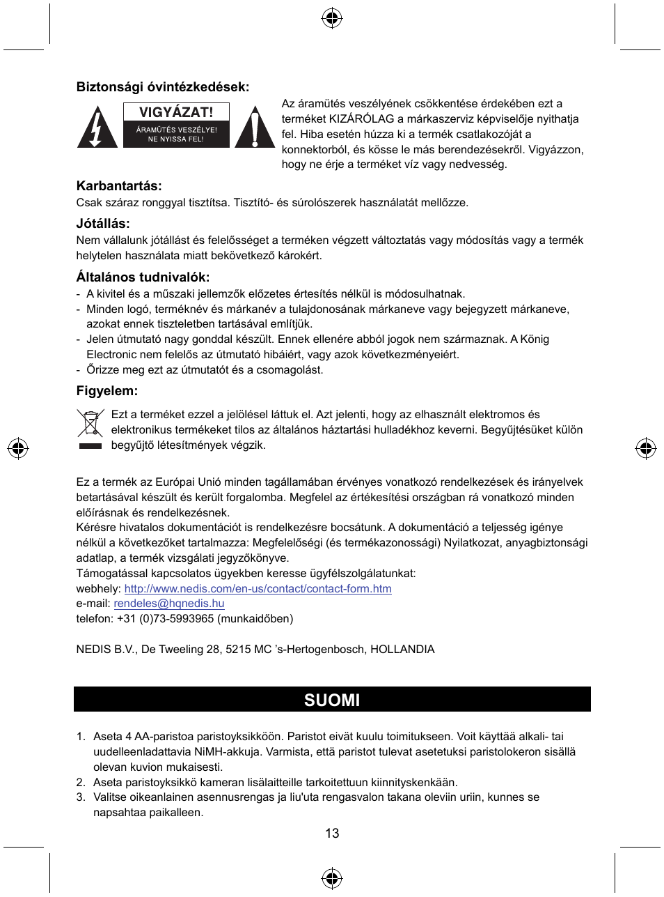 Suomi | Konig Electronic Camera ring light 60 LED User Manual | Page 13 / 35