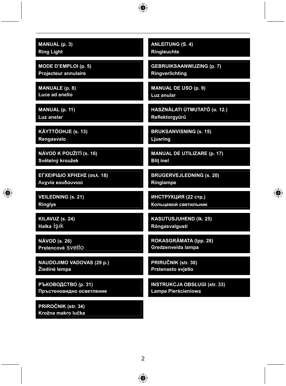 Konig Electronic Camera ring light 60 LED User Manual | Page 2 / 35