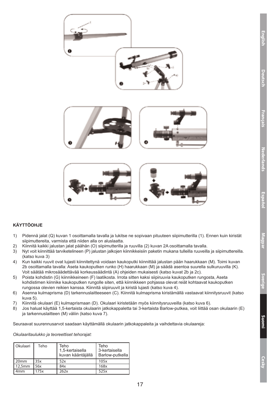Konig Electronic Refractor telescope User Manual | Page 17 / 20