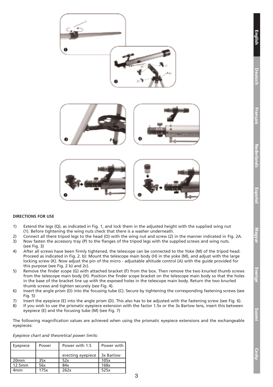 Konig Electronic Refractor telescope User Manual | Page 3 / 20