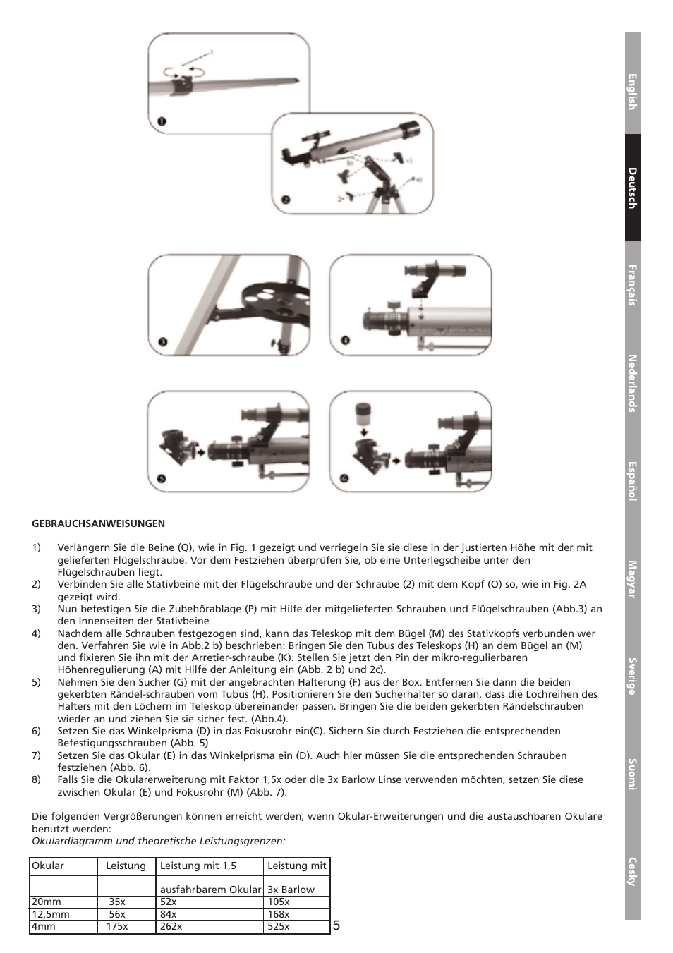 Konig Electronic Refractor telescope User Manual | Page 5 / 20