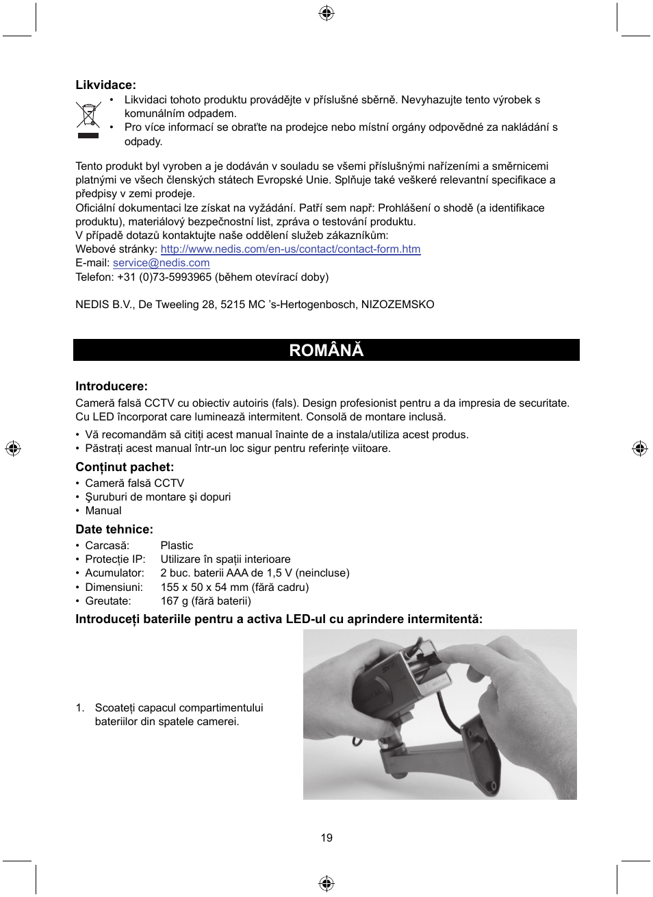 Română | Konig Electronic Dummy indoor camera User Manual | Page 19 / 28