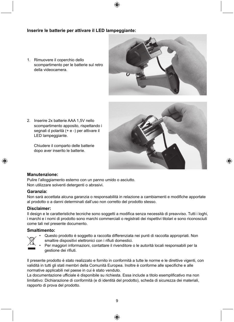 Konig Electronic Dummy indoor camera User Manual | Page 9 / 28