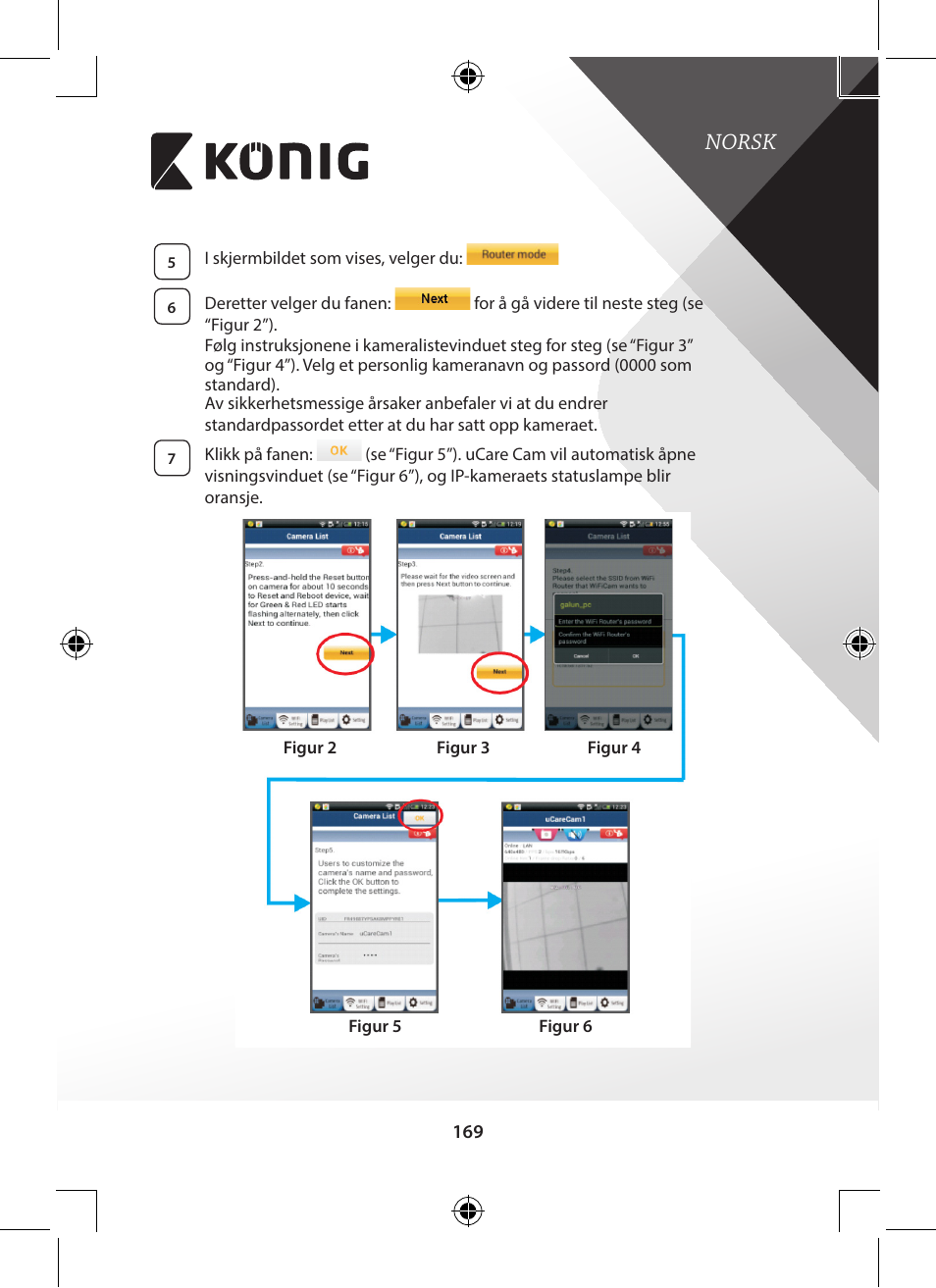 Norsk | Konig Electronic Indoor pan-tilt IP camera remote video surveillance User Manual | Page 169 / 289