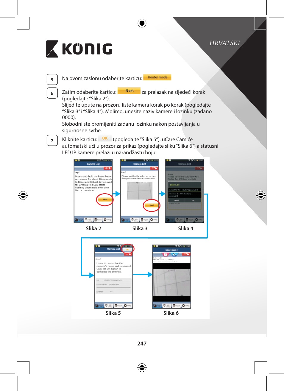 Hrvatski | Konig Electronic Indoor pan-tilt IP camera remote video surveillance User Manual | Page 247 / 289
