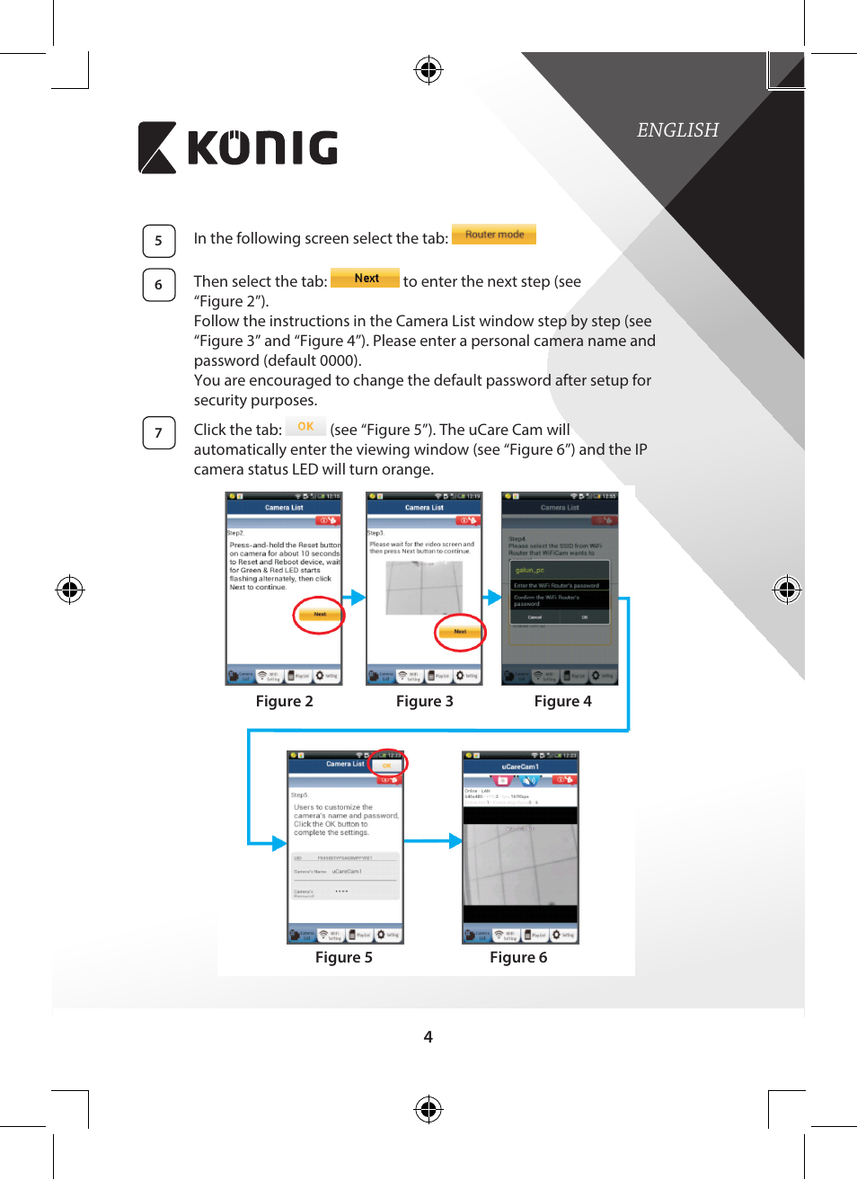 English | Konig Electronic Indoor pan-tilt IP camera remote video surveillance User Manual | Page 4 / 289