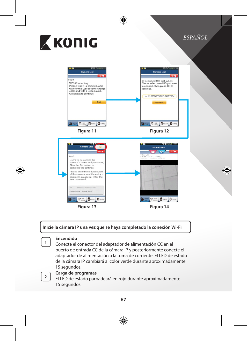 Español | Konig Electronic Indoor pan-tilt IP camera remote video surveillance User Manual | Page 67 / 289