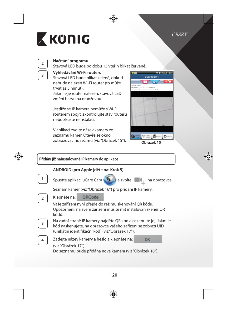 Česky | Konig Electronic Outdoor IP camera remote video surveillance User Manual | Page 120 / 281