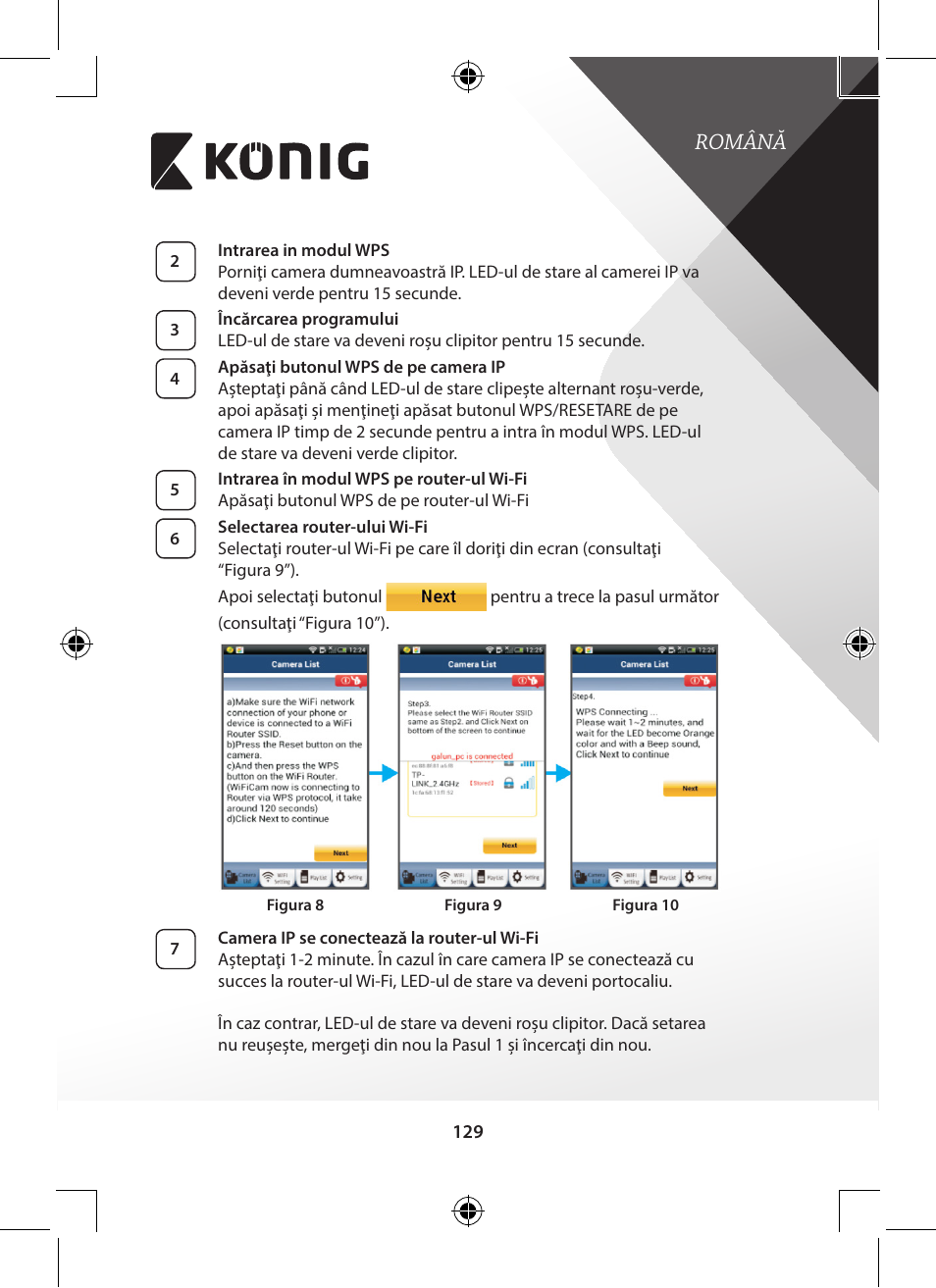 Figura 10”), Română | Konig Electronic Outdoor IP camera remote video surveillance User Manual | Page 129 / 281