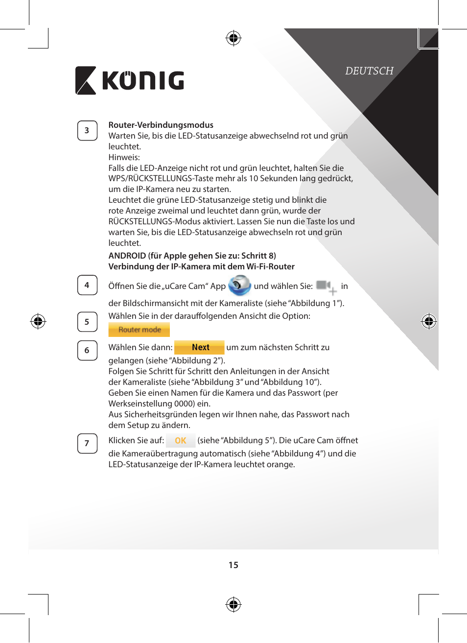 Deutsch | Konig Electronic Outdoor IP camera remote video surveillance User Manual | Page 15 / 281