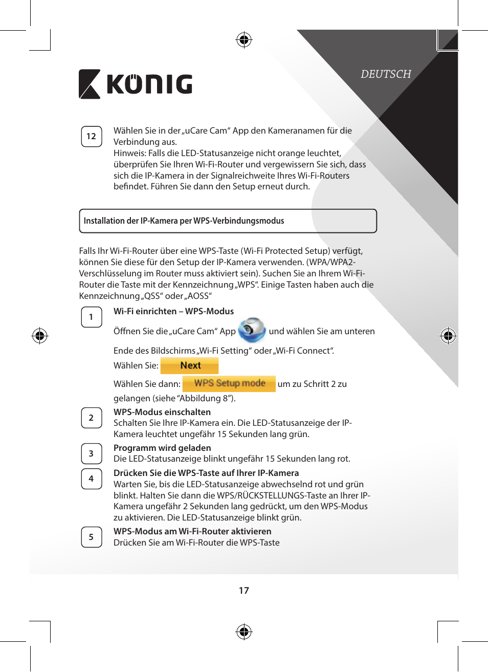 Deutsch | Konig Electronic Outdoor IP camera remote video surveillance User Manual | Page 17 / 281