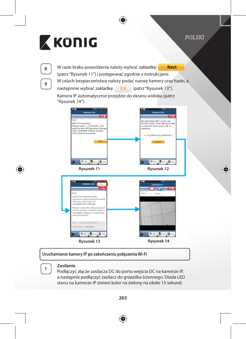 Polski | Konig Electronic Outdoor IP camera remote video surveillance User Manual | Page 265 / 281