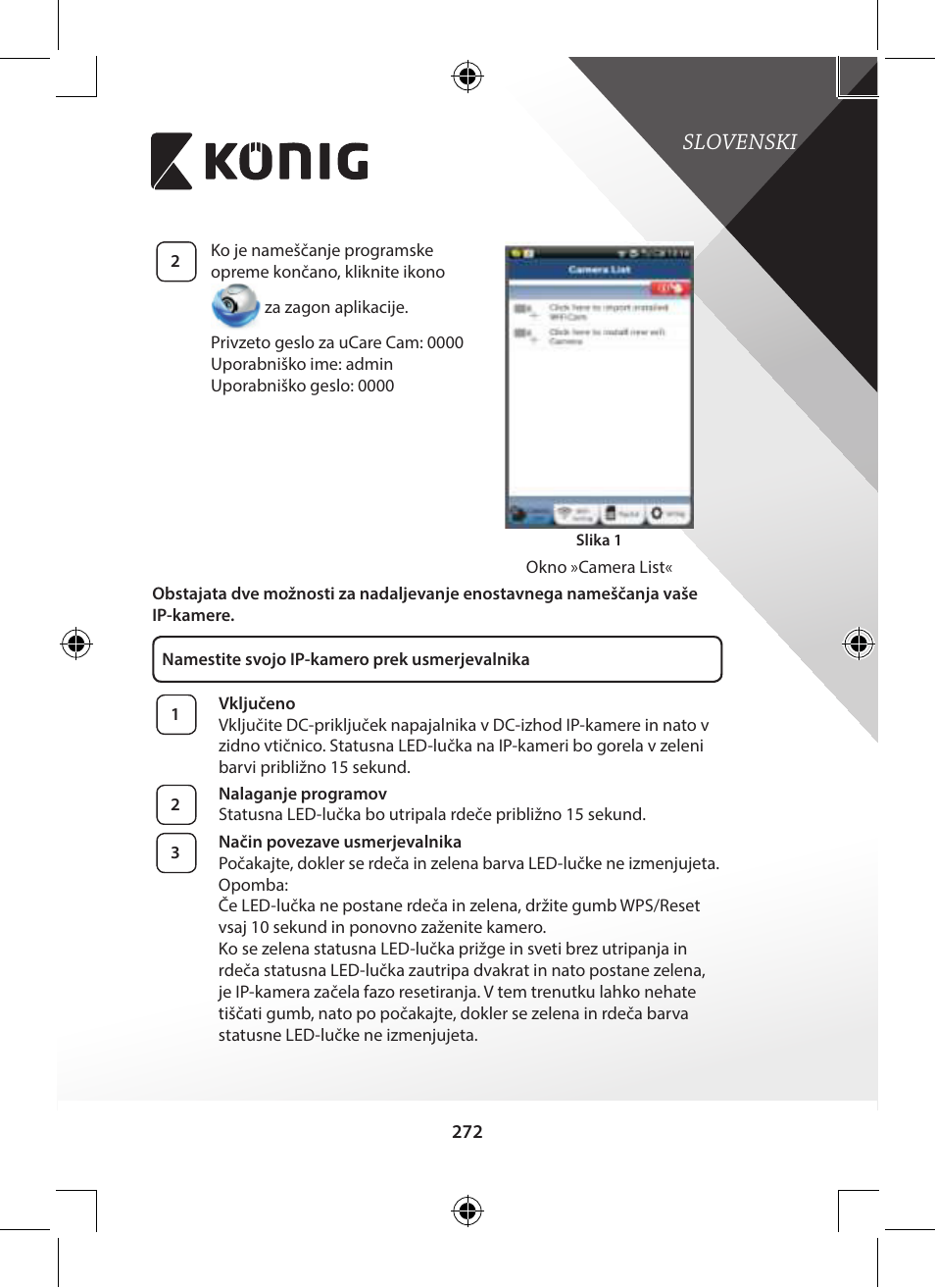 Slovenski | Konig Electronic Outdoor IP camera remote video surveillance User Manual | Page 272 / 281