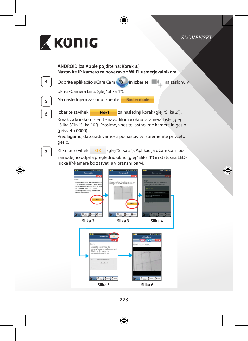 Slovenski | Konig Electronic Outdoor IP camera remote video surveillance User Manual | Page 273 / 281