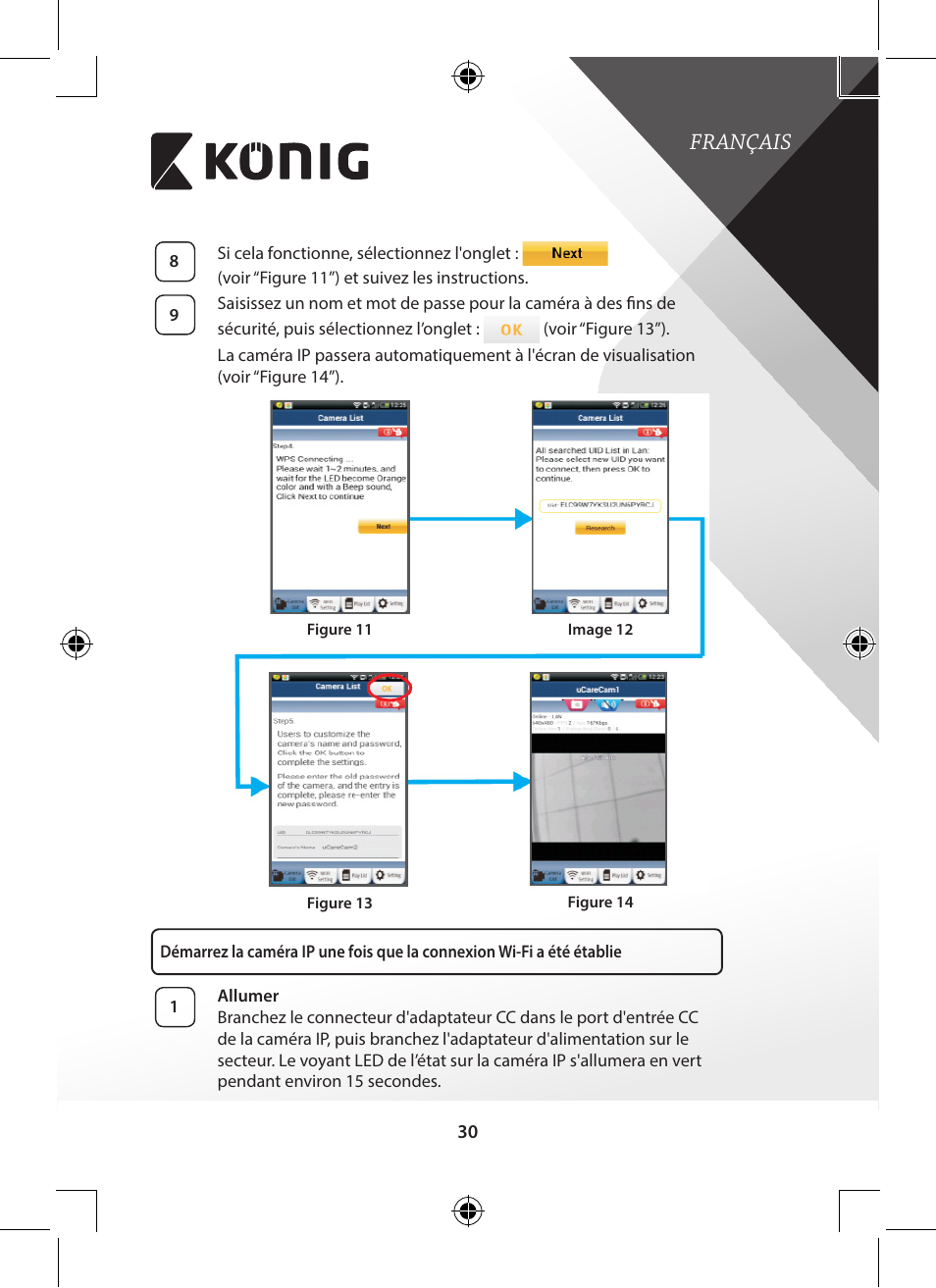 Français | Konig Electronic Outdoor IP camera remote video surveillance User Manual | Page 30 / 281