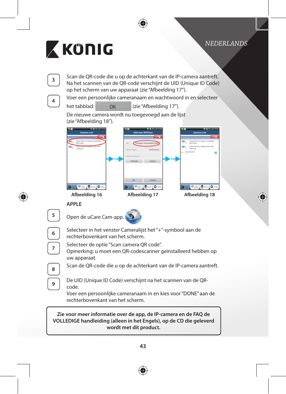 Nederlands | Konig Electronic Outdoor IP camera remote video surveillance User Manual | Page 43 / 281